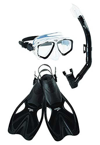 Speedo Unisex-Adult Adventure Swim Mask, Snorkel & Fins Set