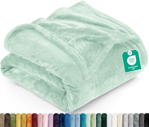 Image of Utopia Bedding Soft Fleece Bed Blanket Twin Size Mint Green (60x80 Inch)