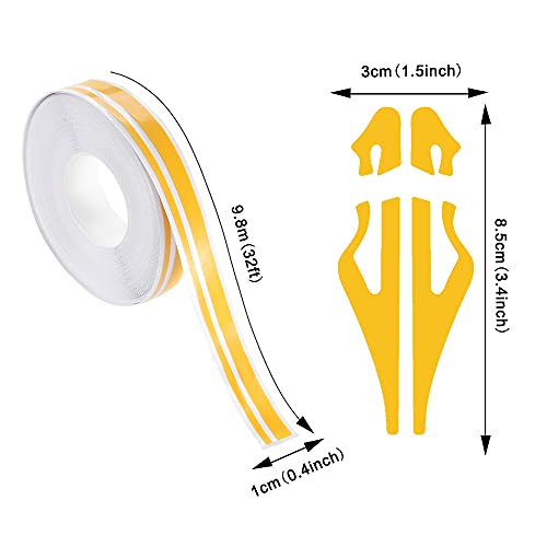 Tomall 32Ft (9.8M) Stripe Stickers For Car Hood Body Side Auto Racing Sport Pinstripe Tape Stripe Decals For Car Bumper Skirt Roof Universal Modified Decoration (Yellow) #TOP1