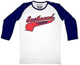 Eastbound & Down Logo Kenny Powers 55 Jersey White and Navy Baseball Raglan T-Shirt Tee