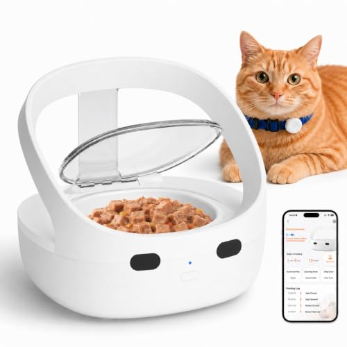 RFID-Cat-Feeder-for-Multiple-Cats-Stops-Food-Stealing-Wet-Dry-Food-RFID-collar-tag-access-helps-reduce-food-stealing-17-cup-removable-bowl-2-ice-packs-USB-or-battery-power