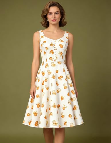 Image of Belle Poque 1950s Vintage Dress for Women Sleeveless Homecoming Dresses Cocktail Party A-Line Summer Dress