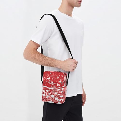 MCHIVER Small Messenger Bag Christmas Village Crossbody Bag for Men Women Cell Phone Purse Wallet for Concert Beach Travel3