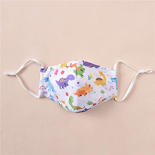 5Pack Kids Cotton Dustproof Reusable Washable Breathable【3 Layers】with Adjustable Metal Nose Bridge for Children（No Filter Pocket and filers)）