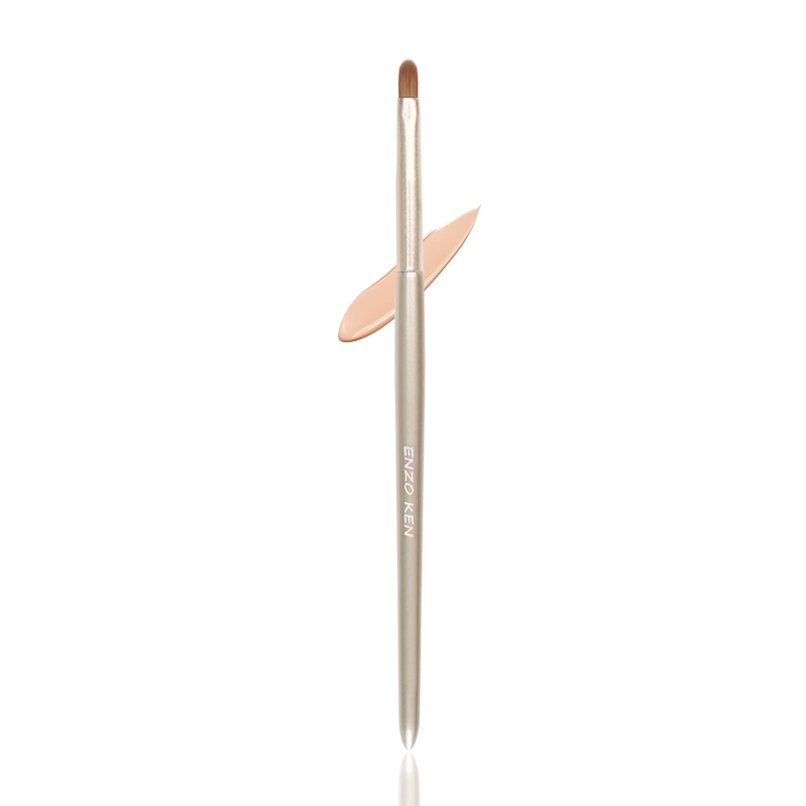 ENZO KEN Goldener Lippen Pinsel, Mini Flacher Concealer Pinsel Unter den Augen, für Lippenstift, Flüssiger Lippenstift, Rouge, Lipgloss, Lippenpflegeserum, Dunkle Ringe, Flecken, Reife Haut. E201