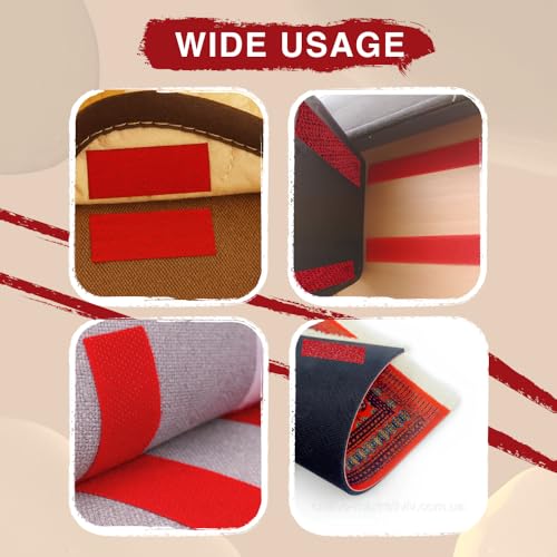 Image of 1.5 inch x 1 Yards Red Wide Hook and Loop with Self Adhesive Tape Strong Sticky Back Roll Nylon Heavy Duty Strips Excellent Grip Fabric Softener for Home Office School Car Craft Organizer