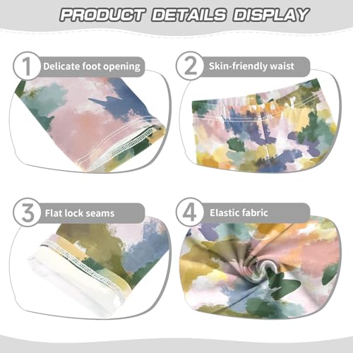 Watercolor Camouflage Camo Girls Casual Leggings for Kids Printed Long Pant Bottoms Stretch and Soft3