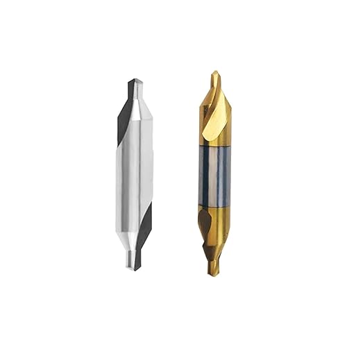 Miniatura 2 de Broca central de acero de alta velocidad que contiene cobalto Broca de chaflán de ranura en espiral 60 A Tipo Taladro de centrado 0.059 in (HSS TiN