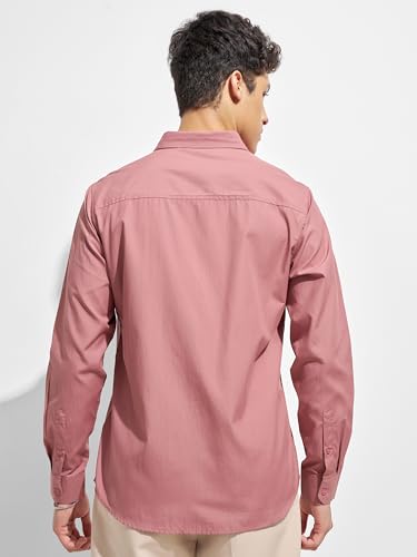 Image of Highlander Men Slim Fit Full Sleeve Shirt PHSH000440 Dusty Pink M