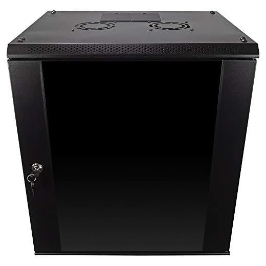 NavePoint 12U Wall Mount Consumer Series Server Cabinet Network Enclosure Locks, Fan