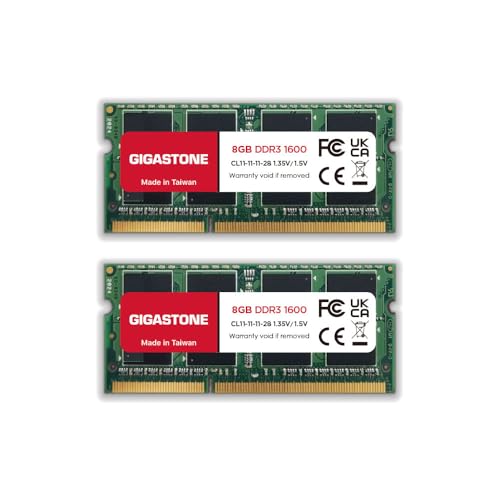 [RAM DDR3] Gigastone Computer portatile RAM 16GB (2x8GB) DDR3 16GB DDR3-1600MHz PC3-12800 Unbuffered...
