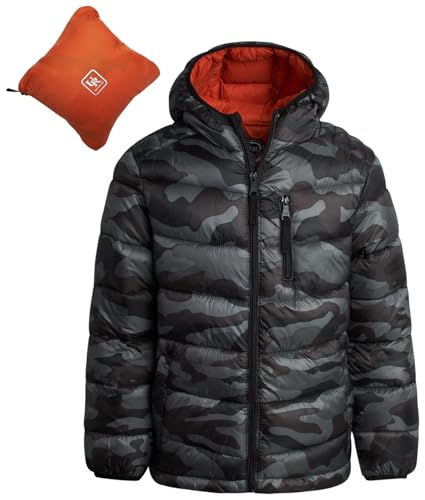 Image of URBAN REPUBLIC Boys Puffer Jacket - Packable Warm Insulated Hooded Boys Winter Coat with Pockets (Sizes 4-20)