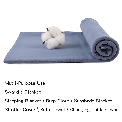 Image of PESAAT Cotton Baby Swaddle Hat Set Newborn Infant Hats Receiving Blankets for Baby Boys Girls
