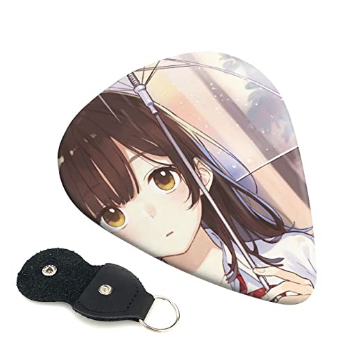 6枚セット ギターピック ひげを剃る、そして女子高校生を拾う(ひげひろ) スタイリッシュ 3種厚さ0.46/0.71/0.96mm 6弦アコースティックギター、エレクトリックギター、ベース、バンジョー、マンドリン 6つのギターピックに適しています おにぎり