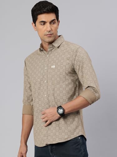 Image of Majestic Man Custom Abstract Printed Pure Cotton Slim Fit Casual Shirt