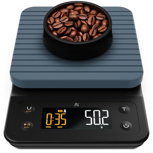 Comparison: Best Kitchen Scale For Coffee 9 Greater Goods 0.1g Precision Coffee Scale with Timer – 3kg Digital Scale for Pour-Over, Espresso, French Press, Kitchen Use (Stone Blue)