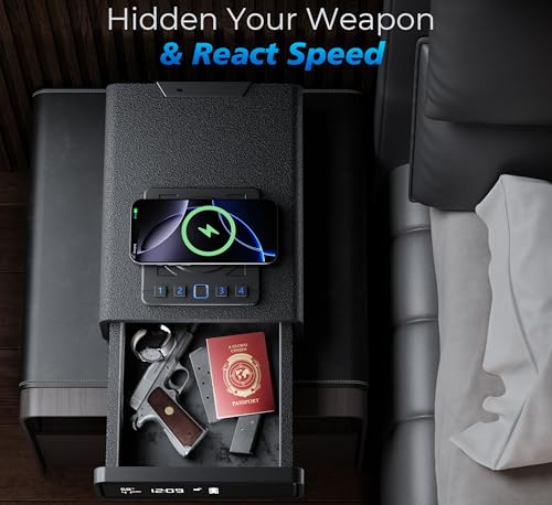 ORARAER Biometric Gun Safe 3 Unlock Access Methods Adjustable LED Display with Humidity an - image 7