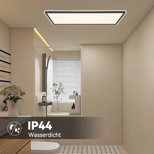 ONDTA Black Ceiling Light 22W, 58x20cm 2700K-6500K Dimmable with Remote Control, IP44 Waterproof Bathroom Lights Ceiling, Modern Simple Thin LED Panel for Kitchen, Bedroom, Hallway, Office - Cosy Home Interiors ONDTA Black Ceiling Light 22W, 58x20cm 2700K-6500K Dimmable with Remote Control, IP44 Waterproof Bathroom Lights Ceiling, Modern Simple Thin LED Panel for Kitchen, Bedroom, Hallway, Office - Image 6