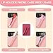 Phone Case Lip Gloss Holder,Silicone Lipgloss Holder with Card Holder,Self-Adhesive Lip Holder Suitable for iPhone and Android(Rose Pink)