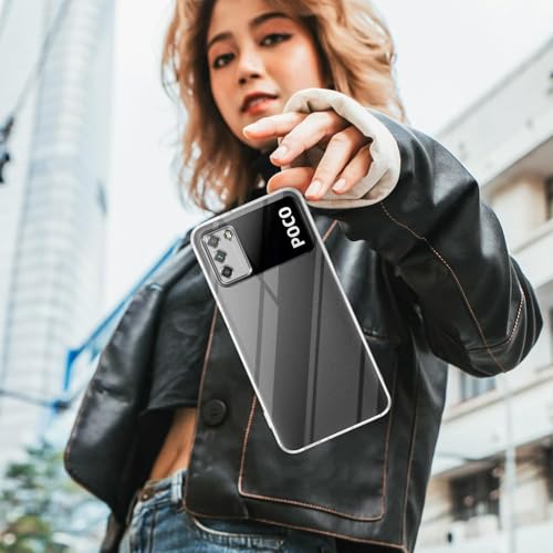 Image of Jkobi Back Cover for Xiaomi Poco M3 (Silicone Clear Shockproof Case with Camera Protection | Soft and Flexible | Transparent)