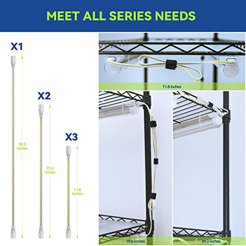 Monios-L Plant Shelf With Grow Lights, 4-Tier Metal Plant Stand With 180W T8 Full Spectrum System, Heavy Duty Adjustable Rack With Wheels For Indoor Plants, Succulents, Seedlings(35Lx14Wx61H, Black) #TOP7