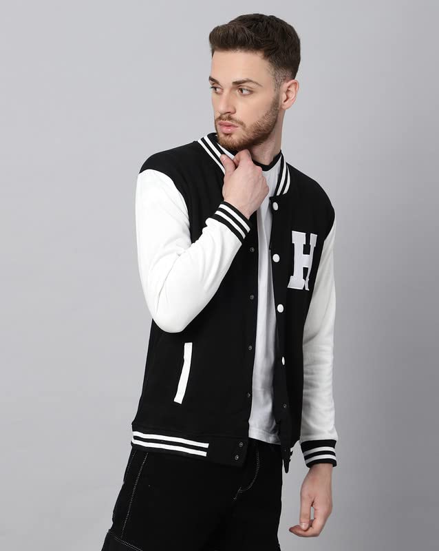 Image of BE SAVAGE Men's Cotton Blend Standard Length Varsity Jacket
