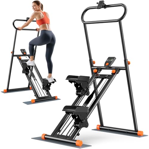 XDDIAS Stepper für Zuhause, Leises Stepper mit LCD-Display, Faltbar Climber Maschine– Alltagstaugliches Bauch Beine Po Training zum Abnehmen & Straffen, stairmaster für zuhause Home Büro Fitnessgerät