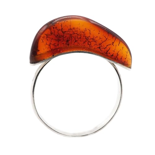 Bague en ambre naturel hypoallergénique pour peaux sensibles