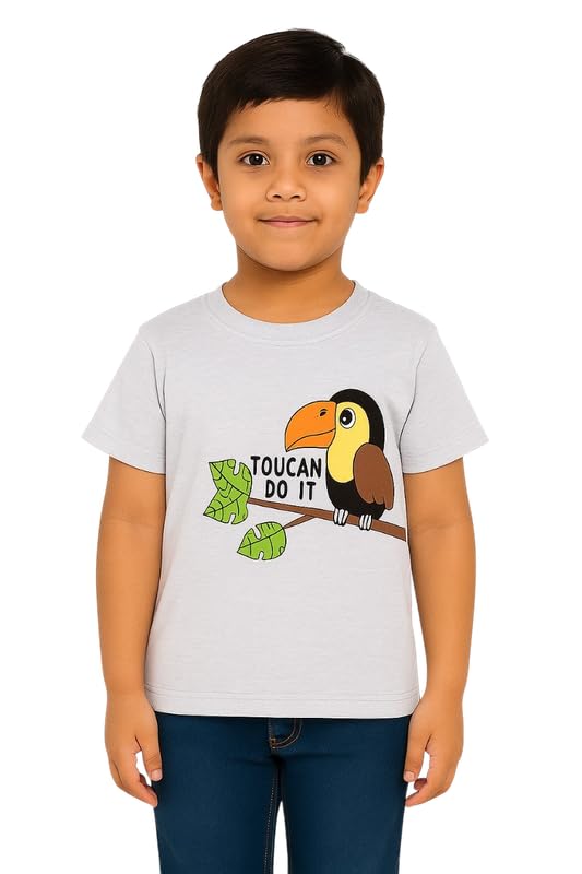 Image of Trendy Printed Cotton Blend Half Sleeve T-Shirt for Boys - Pack of 2