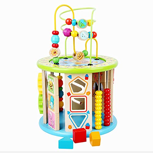 Cubo de Habilidades motoras Animales Pequeos Cubo de Madera Juguete para nios Laberinto de Madera Juguete de Habilidades motoras Juguete de Madera - Multicolor