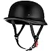German Style Half Shell Helmet - Skull Cap for Men & Women, DOT Approved Retro Half Face Helmet for Cruiser, Scooter & Chopper (Matte Black, XX-Large)