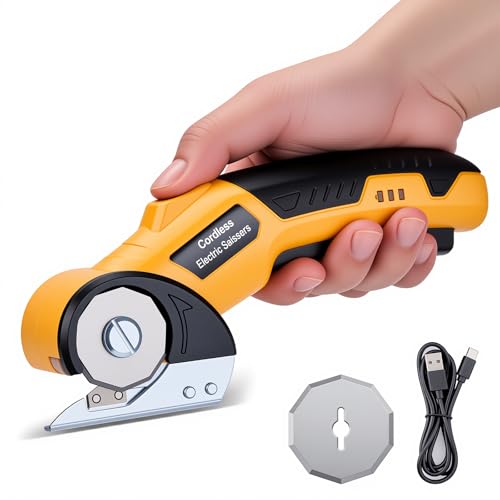 Electric Scissors with LED Light & Safety Lock