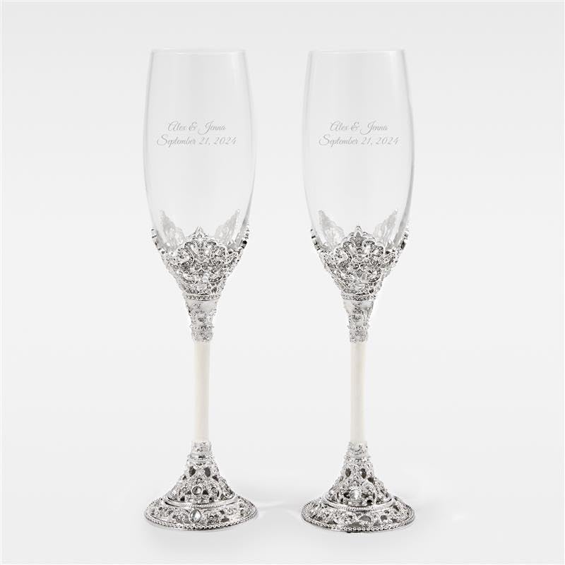 THINGS REMEMBERED Fifth Avenue Toasting Flutes Set (Free Customization)