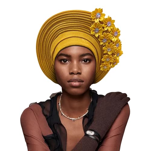 ASO OKE African Head Tie of Nigeria Headwraps Hat Turban Wedding Party Handmade Elegant Hair Wear Cap for Women