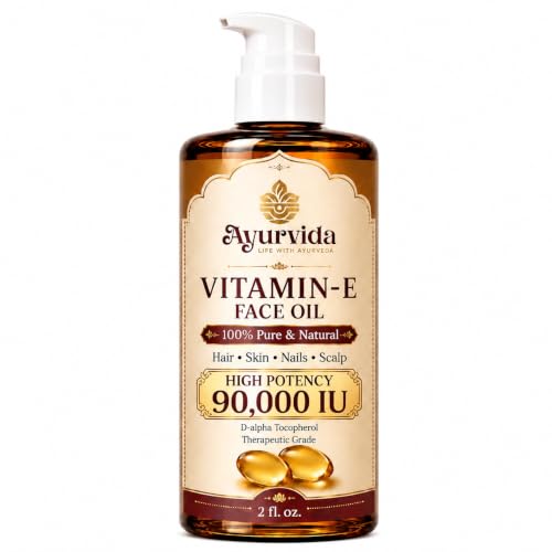 Image of Vitamin E Face Oil for Deep Moisture & Anti Oxident Support for Skin | Lightweight Facial Oil, Alpha-D-Tocopherol 90,000 IU - 60ml