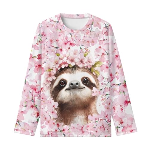 Cute Shirts for Girls 3-4 5-16 Long Sleeve Tops Kids Athletic Shirt Crew Neck Tops