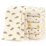 HAGOT 6er Mulltücher Baby Spucktücher, 25x50 cm, 100% Baumwolle, Spucktücher Baby für Jungen und Mädchen, Weich, Atmungsaktiv und Extrem Saugfähig Musselin