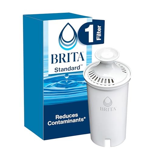 Brita Standard Water Filter, BPA-Free, Replaces 1,800 Plastic Water Bottles a Year, Lasts Two Months or 40 Gallons, Includes 1 Filter, Kitchen Essential