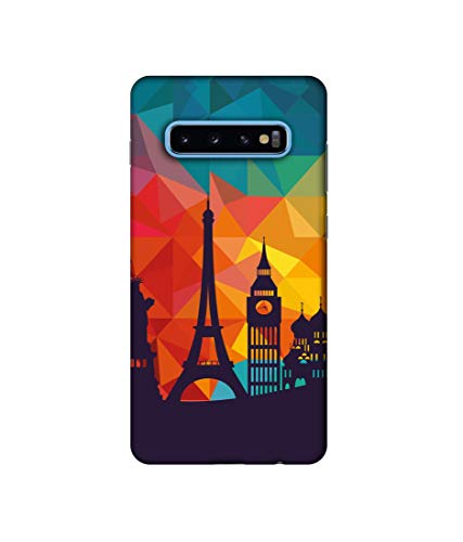 Image of Amazon Brand - Solimo Designer Colored Paris 3D Printed Hard Mobile Back Case Cover Compatible for Samsung Galaxy S10 Plus