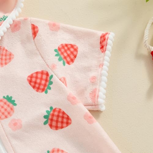 Image of Girls Swim Cover Up Kids Short Sleeve Swimsuit Coverups Terry Zip-Up Hoodies Beach Dress Ruffle Bathing Suit Wraps
