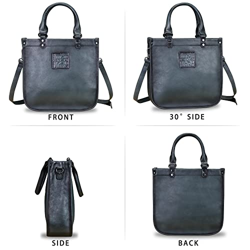 Image of Genuine Leather Handbags for Women Vintage Real Leather Fashion Tote Bag Shoulder Bag Crossbody Bag Satchel Purse