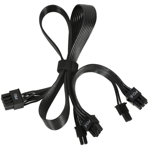 HABAGOU PCIE Cable for Corsair, 65cm PSU 8 Pin to Dual 6+2 Pin PCIE Power Cable for Thermaltake, Male to Male GPU Cable for ARESGAME Modular Power Supply (65cm+15cm) Cover