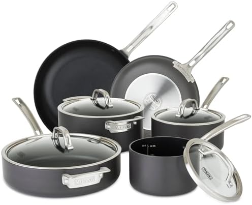 Viking Pots and Pans Set Non Stick, 10 Piece Hard Anodized Kitche...