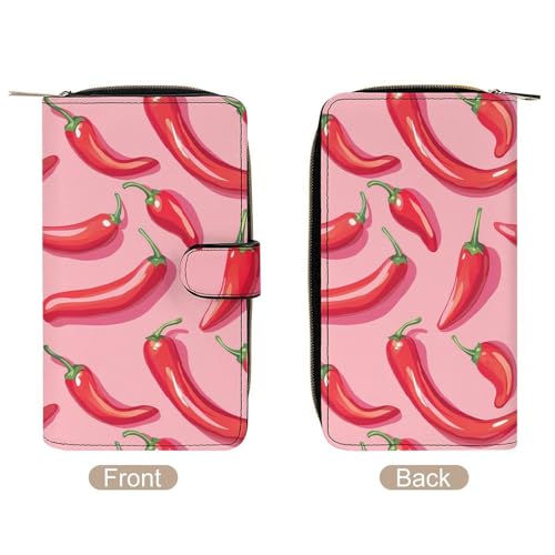 Pepper Pattern Fashion Women's Wallet RFID Blocking Bifold Clutch Purse Compact Card Holder 19.7x11x3.5cm3