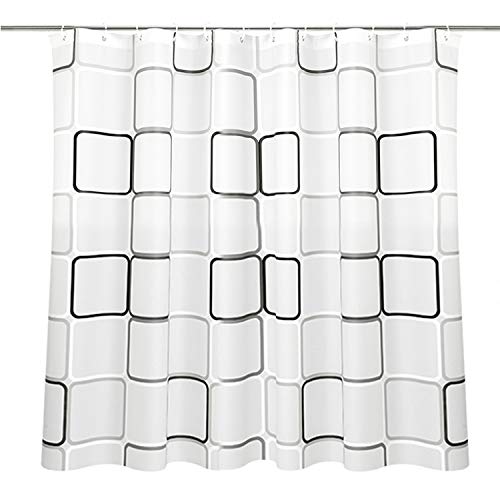 HICYCT Cortina Baño,PEVA Cortinas de Ducha,Resistente al Moho con,Antibacteriano, Cortinas de baño Impermeables con Ganchos (150 x 180 cm)