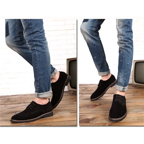 Image of Men's Suede Lace Up Oxfords Classic Wing Tips Dress Shoes Casual Luxury Business Work Office Derby Shoes