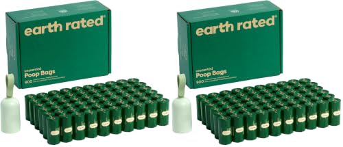 Image of Earth Rated Dog Poop Bag Holder, Durable and Guaranteed Leakproof, Unscented, 1 Dispenser and 900 Bags (Pack of 2)