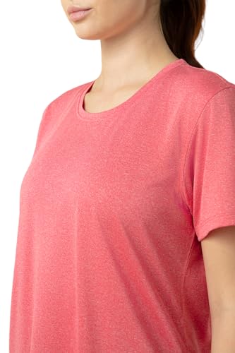 Image of Van Heusen Women's Polyester Relaxed Fit Pro Active Anti Bacterial Sports T Shirt - Relax Fit, Round Neck, Short Sleeve