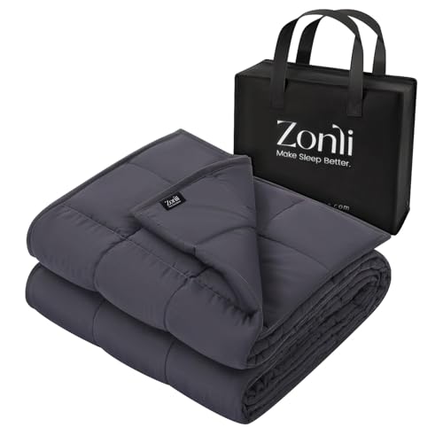 Image of ZonLi Weighted Blanket for Adults (680 inchx87 inch, 25lbs, Dark Grey) King Size High Breathability Cooling Heavy Blanket, Soft Material with Premium Glass Beads, All-Season, Easy Care