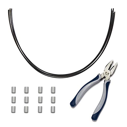 TetherTies Cable Organization, DIY Tether Kit - Customizable Cable Tethers for Computers, Adapters & Dongles - Easy Self Installation Tether Cables with Free Crimping Tool (Black 10 Pk, 12 inch)